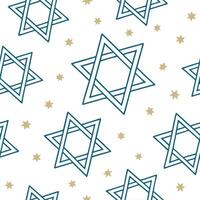 Hanukkah stars seamless pattern with delicate light blue tones and shimmering gold accents for a festive joyful design concept as Joyful Hanukkah stars pattern with light blue tone Dynamics vector