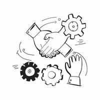Happy team collaboration concept as A happy team collaboration blended with gear imagery symbolizing teamwork and productivity in the workplace Ideal for corporate and motivationa Dynamics vector