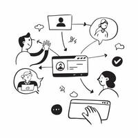 Happy conference concept as A happy conference blended with digital network imagery symbolizing connection and collaboration in a virtual working environment Perfect f Dynamics vector