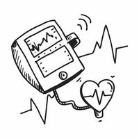 Heart Rate Monitor and ECG Line with Cardio Health Wording concept as A vibrant illustration of a heart rate monitor and an ECG line perfect for promoting cardiovascular health Th Dynamics vector