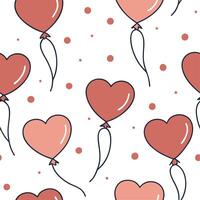 Heart balloons seamless tile pattern with floating hearts and vibrant colors for playful Valentines decor concept as Floating hearts and vibrant colors arranged seamlessly for play Dynamics vector