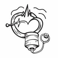 Heartbeat Line and Stethoscope with Wellness Wording concept as A detailed illustration of a heartbeat line and a stethoscope symbolizing wellness and health The word Wellness is Dynamics vector