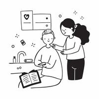 Home health aide providing physical therapy at home concept as A home health aide provides physical therapy to a patient at home emphasizing care and recovery Ideal for home care Dynamics vector