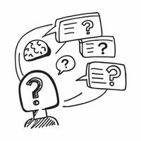 Help desk with question marks concept as A help desk representatives profile blended with question marks symbolizing problem solving and assistance in answering FAQs Ideal for cor Dynamics vector