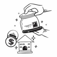 Home security system with savings jar concept as A home security system blended with a savings jar symbolizing cost effective home protection Ideal for home security and finance a Dynamics vector