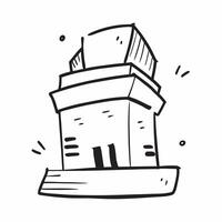 Hotel icon with copy space on a white background concept as A icon image of a hotel icon with generous copy space on a white background ideal for travel and accommodation themed Dynamic Dynamics vector