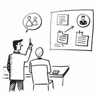 HR coach with office environment concept as An HR coachs profile combined with an office environment representing management coaching and human resources Perfect for HR and corpor Dynamics vector