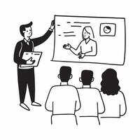 HR director leading a hybrid diversity training session concept as An HR director leading a hybrid diversity training session with employees onsite and remote emphasizing inclusivi Dynamics vector