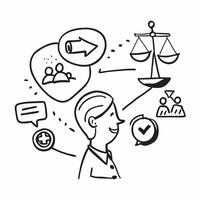 HR director with work life balance icons concept as An HR directors profile blended with work life balance icons representing commitment to employee well being and balanced work cu Dynamics vector