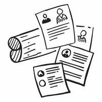 HR manager with employee records concept as An HR managers profile blended with employee records symbolizing the documentation involved in layoffs Perfect for business and HR ads Dynamics vector