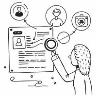 HR manager with AI recruitment concept as An HR managers profile blended with AI recruitment tools representing AIs role in talent acquisition and hiring processes Ideal for HR an Dynamics vector