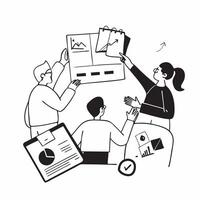 HR team collaborating on a diversity and inclusion strategy concept as A icon illustration of an HR team collaborating on a diversity and inclusion strategy using charts and digi Dynamic Dynamics vector