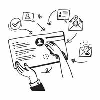 HR specialist with email onboarding concept as An HR specialists profile blended with email onboarding symbolizing HR communication and onboarding through emails Perfect for busin Dynamics vector
