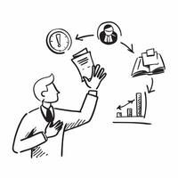 Human resources manager with training programs concept as A human resources managers profile blended with training programs symbolizing workforce development and talent management Dynamics vector