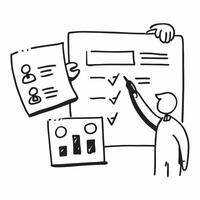 HR with training schedule concept as An HR professionals profile blended with a training schedule symbolizing organization and planning in employee development Perfect for HR and Dynamics vector