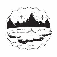 Icy lake with snow covered surroundings concept as A serene icy lake with snow covered surroundings under a bright winter sky ideal for business presentations needing a clean and p Dynamics vector