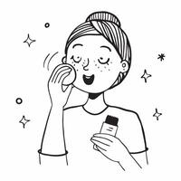 Influencer demonstrating a mockup overnight mask concept as An influencer demonstrates a mockup overnight mask highlighting its nourishing and restorative properties Ideal for ski Dynamics vector