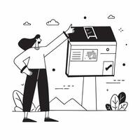 Influencer demonstrating a mockup house for sale with a garden tour concept as An influencer demonstrates a mockup house for sale with a garden tour highlighting the outdoor space Dynamics vector