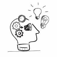 Innovation coach with lightbulb concept as An innovation coachs profile blended with a lightbulb symbolizing management coaching and creative solutions Ideal for corporate and bus Dynamics vector