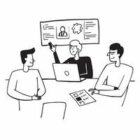 IT director managing a hybrid cybersecurity meeting concept as An IT director managing a hybrid cybersecurity meeting with onsite and remote participants emphasizing security measu Dynamics vector