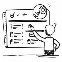 IT manager with system performance dashboard concept as An IT managers profile blended with a system performance dashboard representing IT performance and company efficiency Ideal Dynamics vector