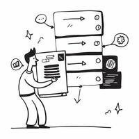 IT specialist using a glossy server interface in a data center concept as Camera movement Slide across the glossy server interface used by the IT specialist Scene A high tech data Dynamics vector