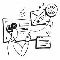IT professional with email troubleshooting concept as An IT professionals profile blended with email troubleshooting symbolizing technical support and communication through emails Dynamics vector