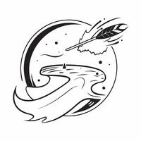 Kayaker with river rapids concept as A kayakers profile blended with river rapids symbolizing the thrill and adventure of water sports Ideal for outdoor and adventure ads in Phot Dynamics vector