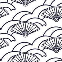 Japanese Ukiyo e seamless tile pattern with minimalist waves and traditional motifs for elegant home decor concept as Minimalist Ukiyo e wave designs arranged seamlessly for elegan Dynamics vector