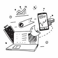 Laptop with holographic AI finance and digital icons concept as Camera movement Pan across the laptop screen with a focus on glowing holographic AI finance and digital icons Scene Dynamics vector