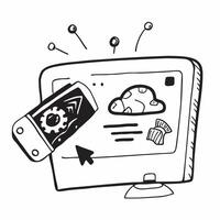 Laptop with Holographic AI Icon and Big Data Icon concept as A photo depicting a laptop with a glossy glowing holographic AI icon and big data icon The objects are positioned cent Dynamics vector