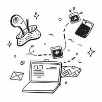Laptop with holographic AI holiday budgeting and travel icons concept as Camera movement Pan across the laptop screen with a focus on glowing holographic AI holiday budgeting and t Dynamics vector