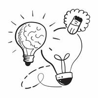 Light Bulb and Brain with Innovation Wording concept as A vibrant illustration of a light bulb and a brain symbolizing innovation and creativity The word Innovation is prominently Dynamics vector
