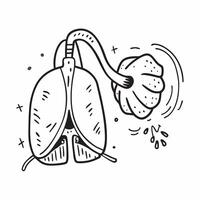Lungs Icon and Inhaler with Breath Easy Wording concept as A detailed illustration of lungs and an inhaler perfect for promoting respiratory health The words Breath Easy are promi Dynamics vector