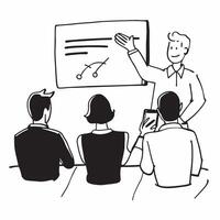 Manager conducting a team briefing in a modern office concept as A icon illustration of a manager conducting a team briefing in a modern office using a 3 color scheme to highligh Dynamic Dynamics vector