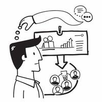 Manager with project management training concept as A managers profile blended with project management training activities symbolizing organization and leadership in managing proje Dynamics vector