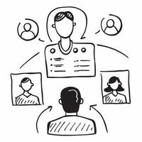 Manager with networking event overlay concept as A managers profile combined with a networking event symbolizing the networking opportunities during a company open house Ideal for Dynamics vector