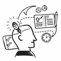 Manager with time management training concept as A managers profile blended with time management training activities symbolizing efficiency and productivity in managing time Ideal Dynamics vector