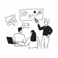 Marketing director leading a hybrid campaign review concept as A marketing director leading a hybrid campaign review with team members in the office and remote showcasing comprehen Dynamics vector