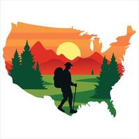 Detailed Summer Camp Patch Badge Design with Nature and Adventure vector