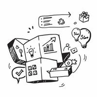 Marketing team with eco friendly packaging concept as A marketing teams profile blended with eco friendly packaging icons representing green packaging strategies Ideal for corpora Dynamics vector