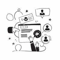 Marketing team with social media for good concept as A marketing teams profile blended with social media for good icons representing commitment to positive social impact through di Dynamics vector