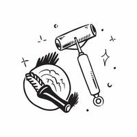 Massage roller and baseball bat concept as A massage roller and a baseball bat symbolizing the connection between recovery and sport ideal for isolated icon designs on a white ba Dynamics vector