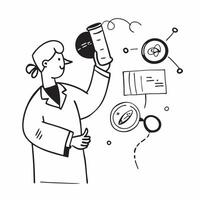 Materials scientist with polymer analysis concept as A materials scientists profile blended with polymer analysis imagery symbolizing the role of material science in the petrochemi Dynamics vector