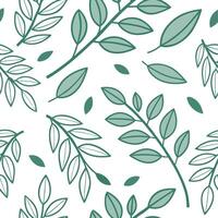 Minimalistic spring leaves seamless pattern with clean lines and soft green tones for fresh modern designs concept as Simple clean lined spring leaves pattern in soft green tones p Dynamics vector