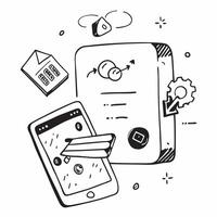 Mobile phone with holographic AI business booking and travel icons concept as Camera movement Rotate around the mobile phone with a focus on glowing holographic AI business booking Dynamics Set 10 vector
