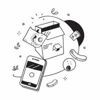 Mobile phone with holographic AI holiday booking and travel icons concept as Camera movement Rotate around the mobile phone with a focus on glowing holographic AI holiday booking a Dynamics Set 3 vector