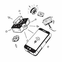 Mobile phone with holographic AI holiday booking and travel icons concept as Camera movement Rotate around the mobile phone with a focus on glowing holographic AI holiday booking a Dynamics Set 5 vector