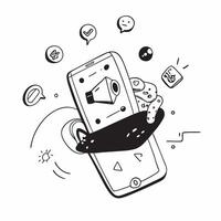 Mobile phone with holographic AI holiday booking and travel icons concept as Camera movement Rotate around the mobile phone with a focus on glowing holographic AI holiday booking a Dynamics Set 6 vector