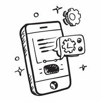 Mobile Phone with Holographic Automation Icon and AI Icon concept as A photo depicting a mobile phone with a glossy glowing holographic automation icon and AI icon The objects are Dynamics vector
